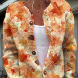 Vanessa | Cardigan mit herbstlichem Ahornblatt