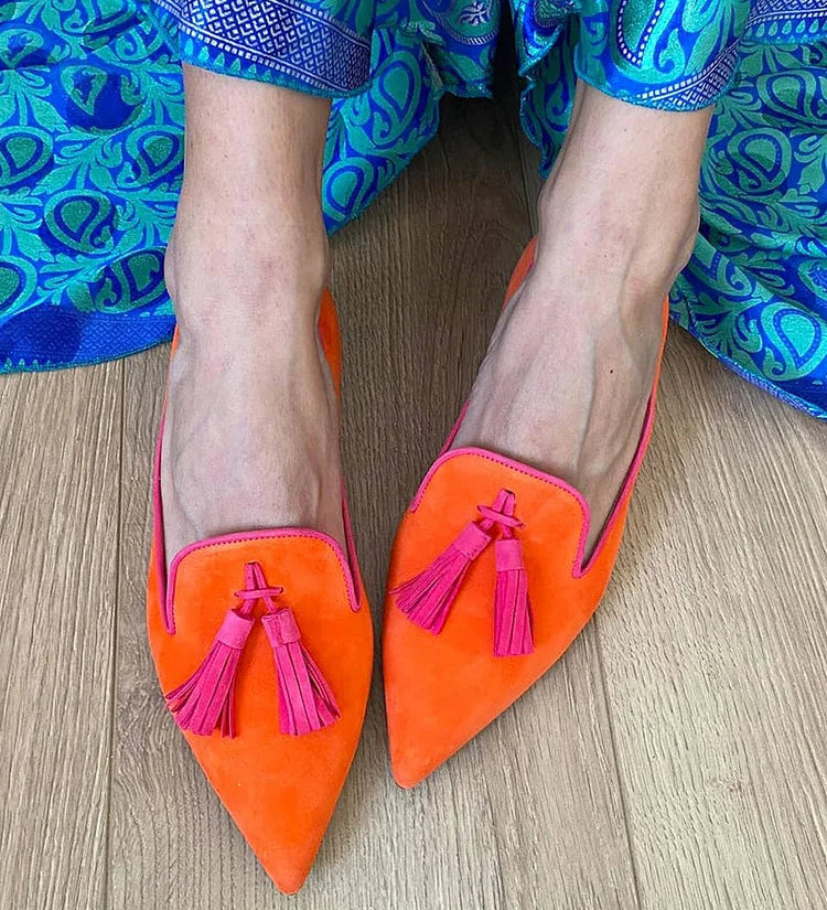 Portia - Boho Slipper mit Fransen