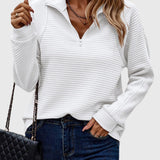 Nora | Eleganter Pullover mit halbem Reißverschluss