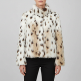 Nancy | Ivoorkolorierte Neppelzen-Jacke mit Leopardenmuster