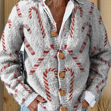 Nora | Festlicher Cardigan mit Zuckerstangenmuster
