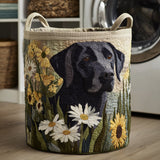 Luxe Wasmand - Zwart Bloemige Labrador