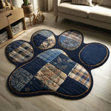 Evi - Decoratief vloerkleed Gepersonaliseerd Vorm van Poot Blauw