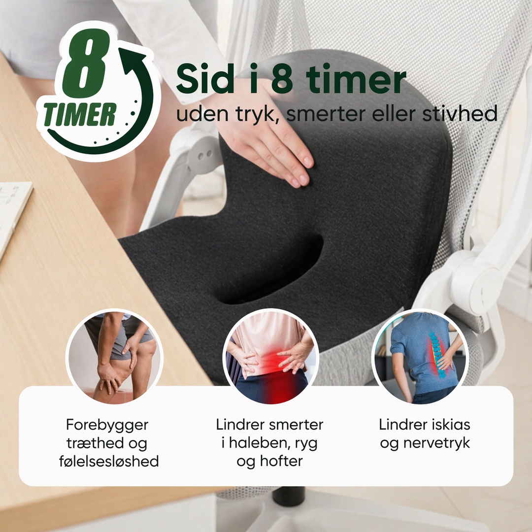 StøttePude™ | Ergonomisches Sitzkissen zur Linderung von Rücken- und Lendenwirbelsäulenbeschwerden
