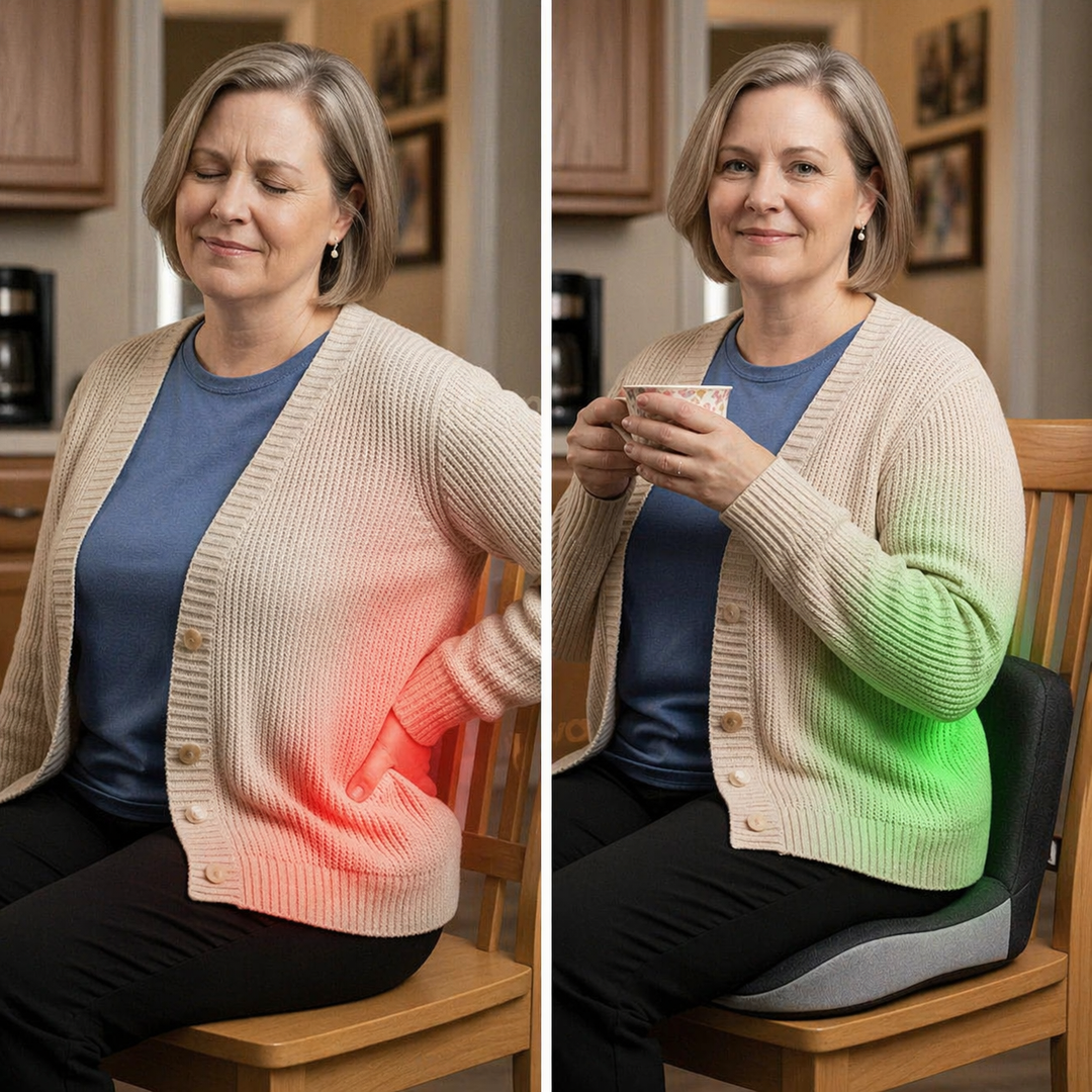 StøttePude™ | Ergonomisches Sitzkissen zur Linderung von Rücken- und Lendenwirbelsäulenbeschwerden