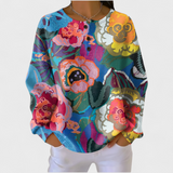 Sarah | Pullover mit großen bunten Blumen