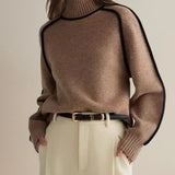 Carine | Eleganter Pullover mit hohem Kragen