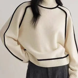 Carine | Eleganter Pullover mit hohem Kragen