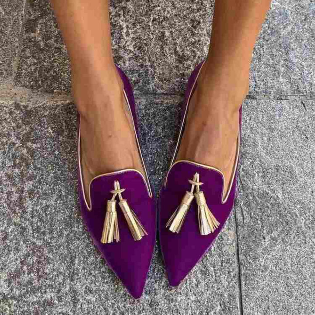 Portia - Boho Slipper mit Fransen