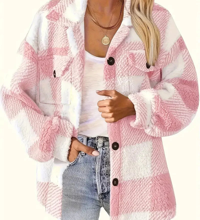 Frieda | Elegante gestreifte Fleecejacke