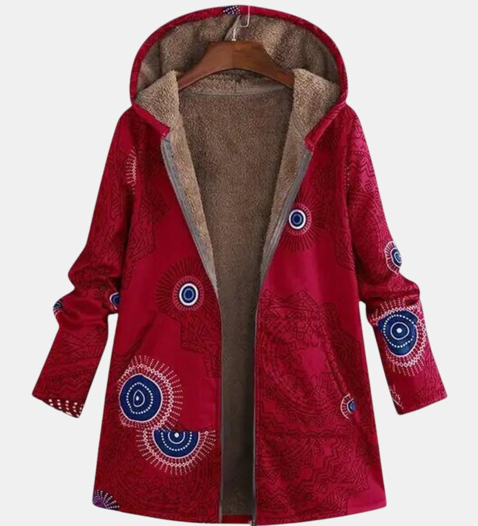 Sage – Sherpa-Jacke mit Tribal-Muster