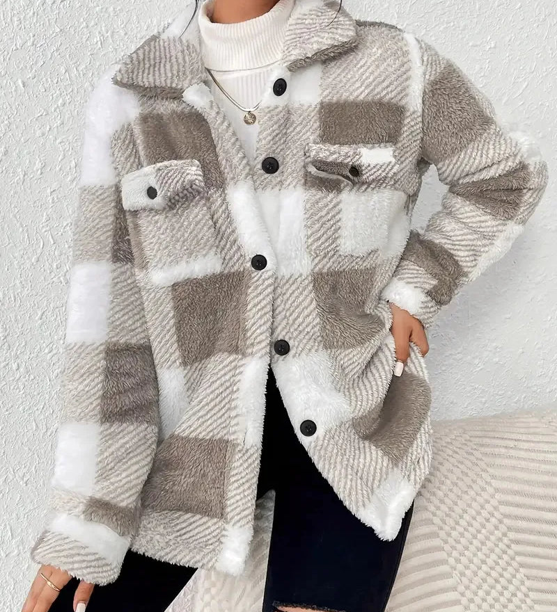 Frieda | Elegante gestreifte Fleecejacke