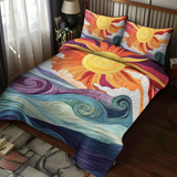 3-delige gestikte bedset - Zonnige Charme