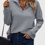 Nora | Eleganter Pullover mit halbem Reißverschluss