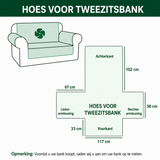 Greetje - Gewatteerde bankhoes Patchwork met Hondje