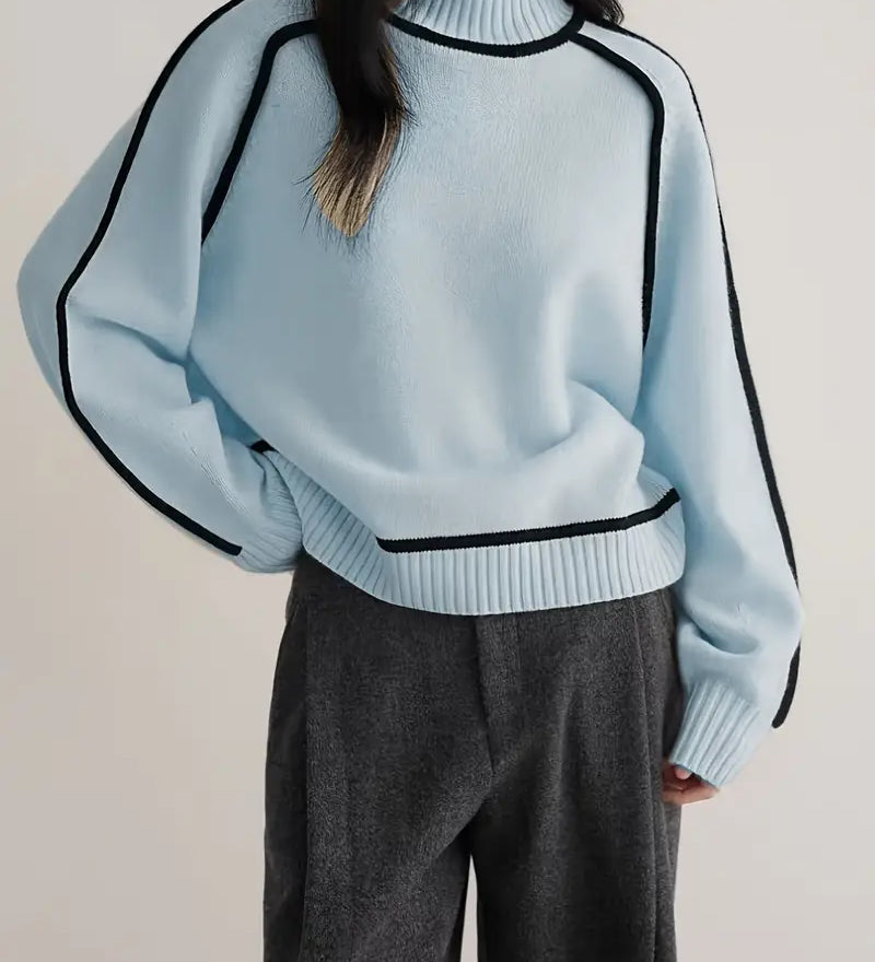 Carine | Eleganter Pullover mit hohem Kragen