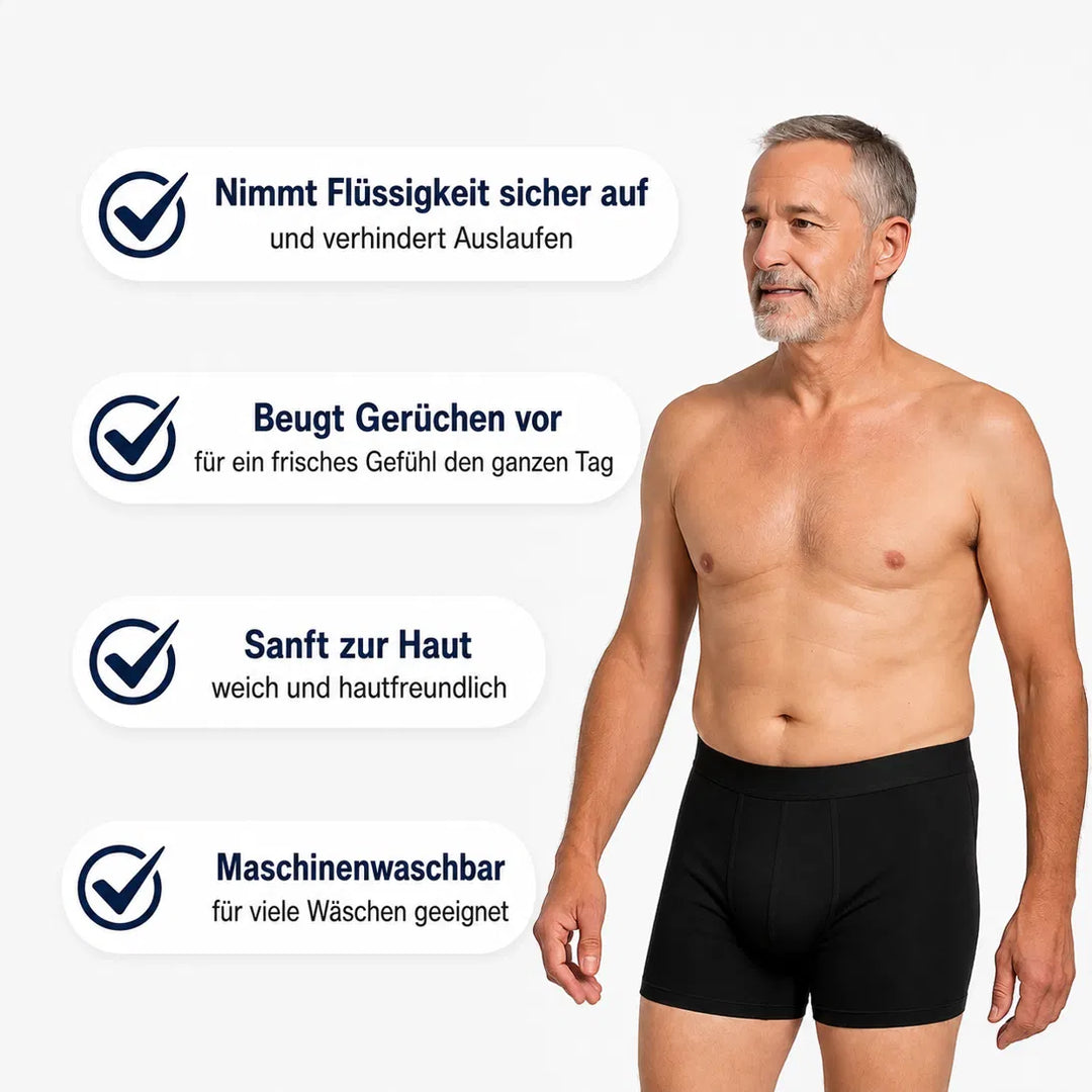 DryGuard | Inkontinenz-Boxershorts für Herren – saugstark und diskret