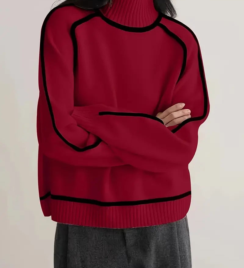 Carine | Eleganter Pullover mit hohem Kragen