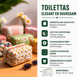 Sara - Gewatteerde toilettas Blauwe Schelpen